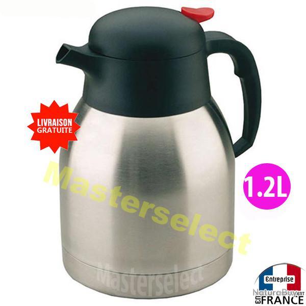 Pichet bouteille thermos inox 1.2L pour chaud / froid ,caf� th� eau, isotherme