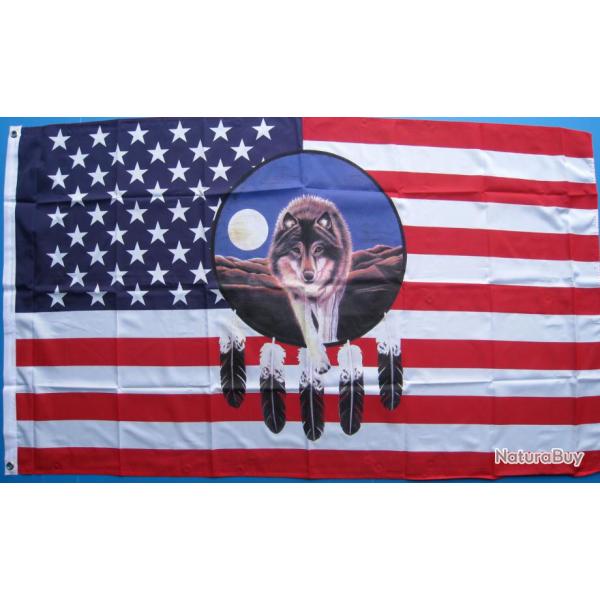 DRAPEAU  USA / LOUP - Ref19