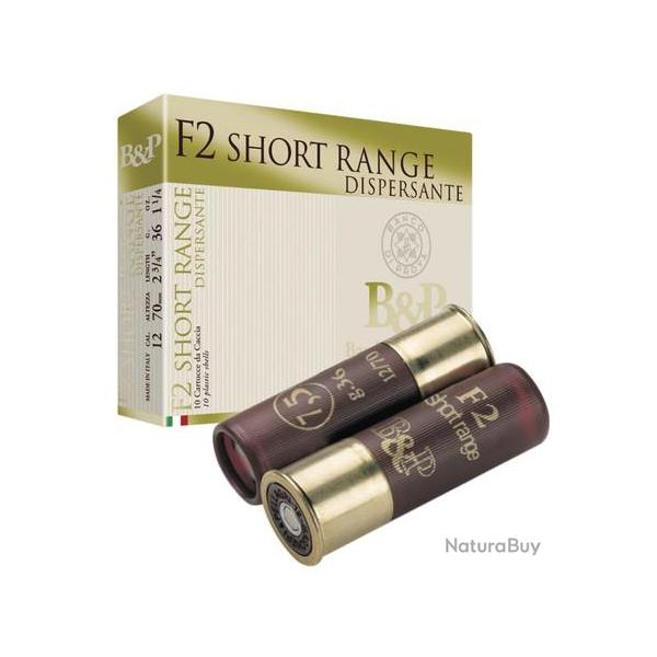 10 Cartouches B&P F2 Short Range Dispersante 36G Cal 12/70 Pb 6.5