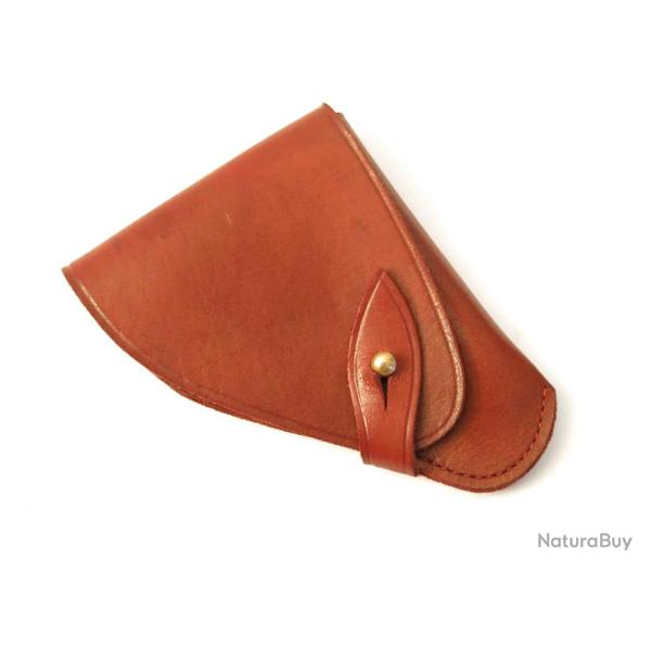 Etui cuir pistolet 6.35 Le Franais modle de poche rf. bru