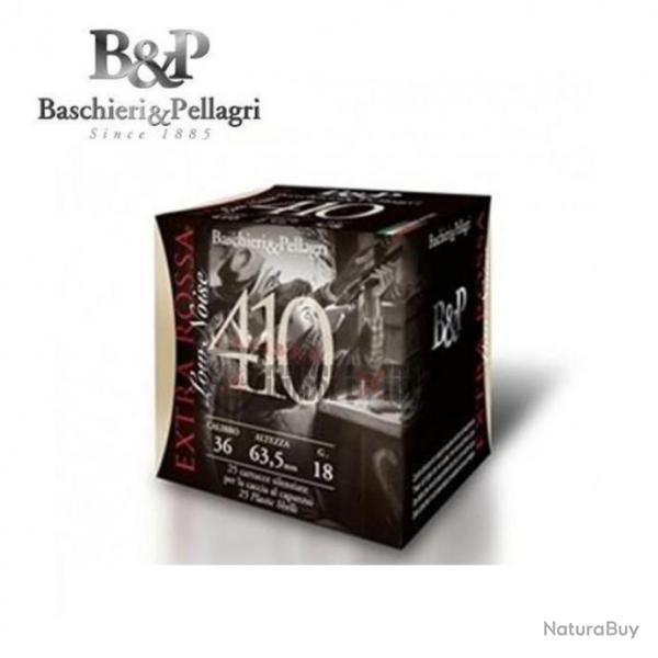 25 Cartouches B&P Extra Rossa 410 Low Noise 18G Cal 36/63.5 Pb 8