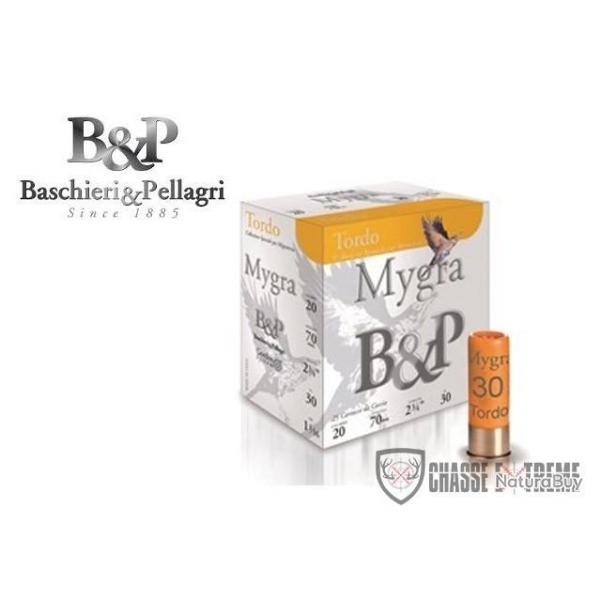 25 Cartouches B&P Mygra Tordo 30 Gr Cal 20/70 Pb 9.5