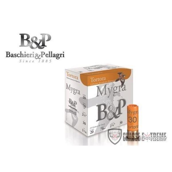 25 Cartouches B&P Mygra Tortora 30Gr Cal 20/70 Pb 7.5