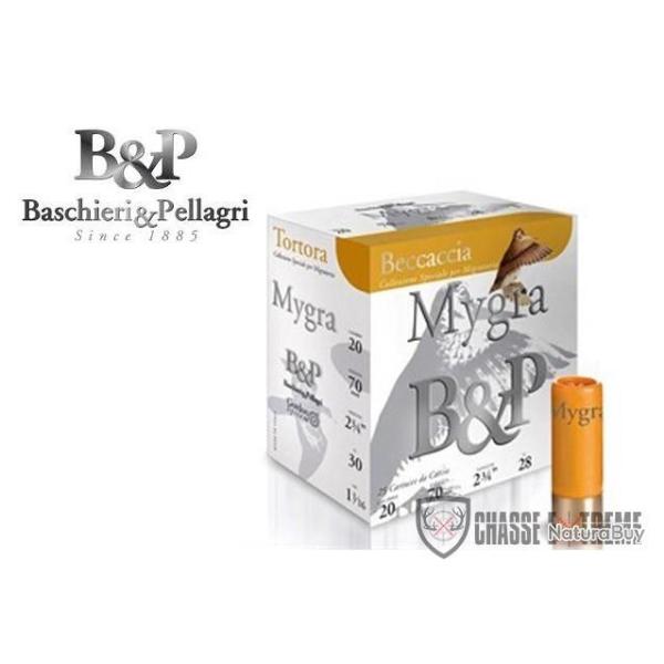 25 Cartouches B&P Mygra Beccaccia 28G Cal 20/70 Pb 8.5
