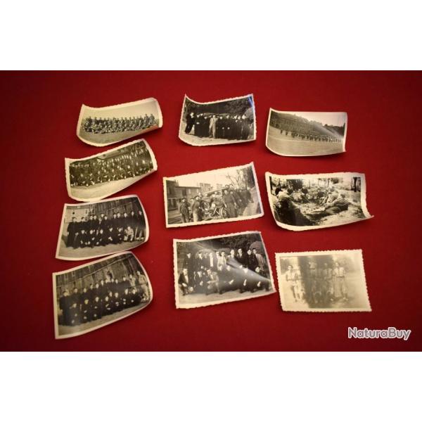 LOT DE 10 PHOTOS, MILITAIRE CHANTIERS DE JEUNESSE ET ANN�ES 50