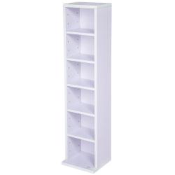 Armoire &eacute;tag&egrave;re rangement CD / DVD meuble de rangement pour 100 CDs blanc/violet 0508023/2