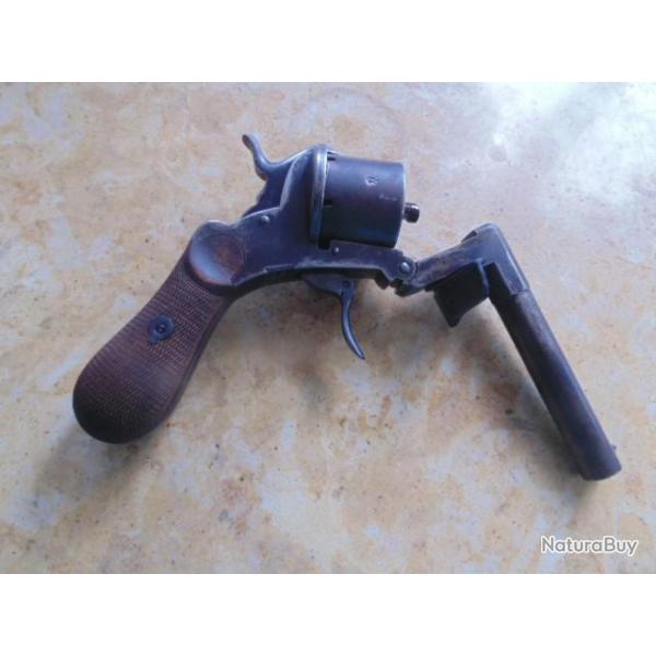 peu courant REVOLVER systme  brisure canon basculant F.Eraut brevet SGDG  broche Lefaucheux 7mm