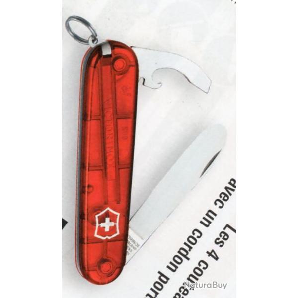 Couteau suisse Bout rond rouge Initiales grav�es GRATUITEMENT sur lame couteau