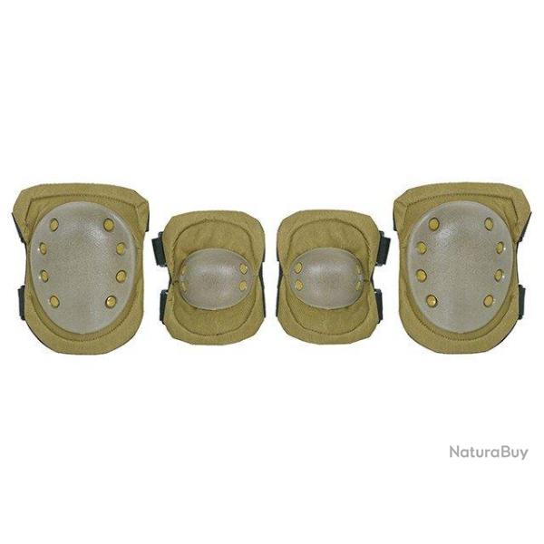 Pack Genouill�res, Coudi�res Tactique TAN R�glable Airsoft Militaire