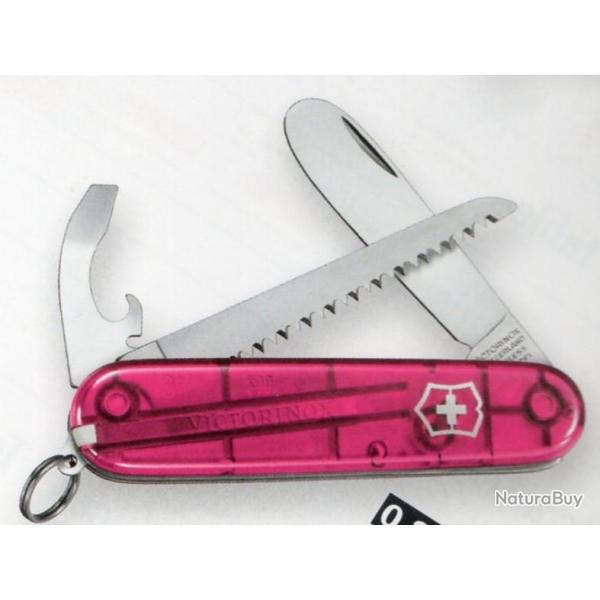 � MES INITIALES grav�es sur MON couteau suisse rose Bout rond