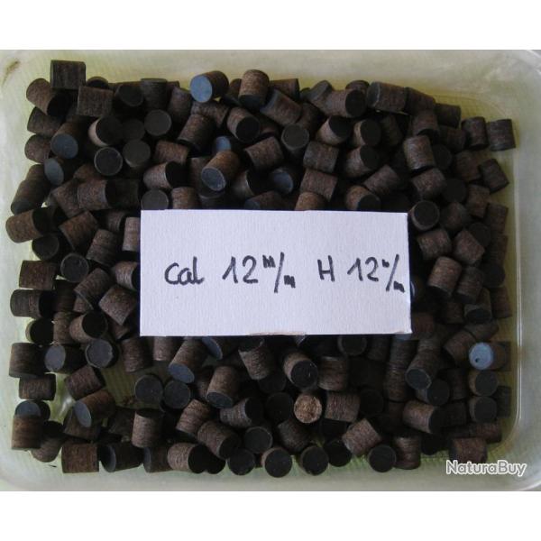 100  Bourres  fibres  1�re  qualit�  cal  12 m/m  ( carabine de jardin )  hauteur  12  m/m .