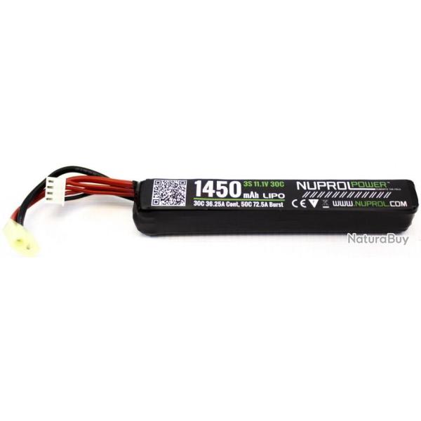 BATTERIE LIPO STICK 11,1 V/1450 MAH 30C - CONNECTEURS MINI TAMIYA