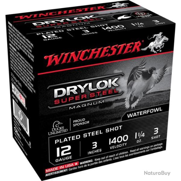 25 Cartouches WINCHESTER Drylok Super Steel 35g cal 12/76 Pb 3