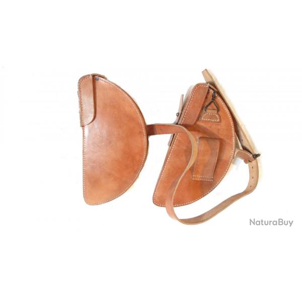 Paire de porte chargeurs en cuir FM Chauchat