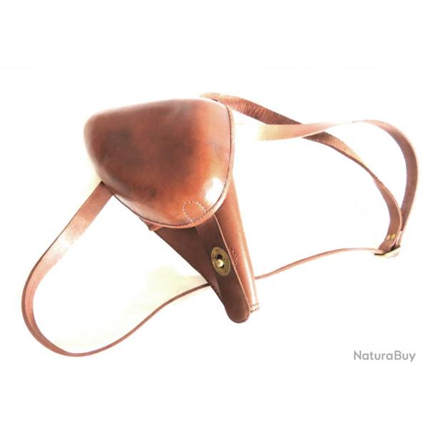 Etui cuir revolver 1873 couleur fauve avec bandouli�re