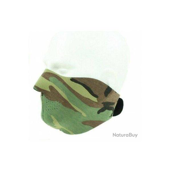 Demi masque neoprene Woodland militaire airsoft anti vent anti froid