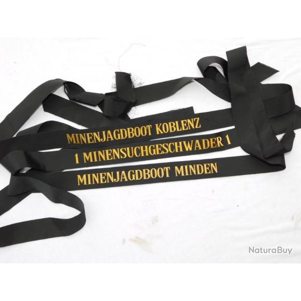 LOT 3 TRES ANCIENS RUBANS  BACHI MATELOT MARINE ALLEMAGNE FEDERALE