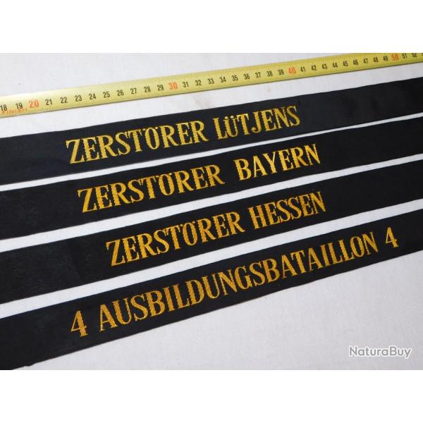 LOT 4 TRES ANCIENS RUBANS  BACHI MATELOT MARINE ALLEMAGNE FEDERALE