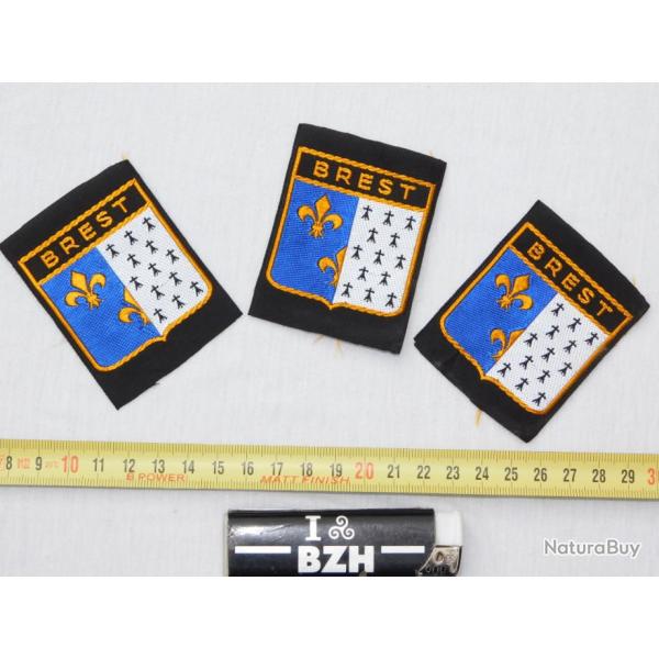 LOT 3 TRES ANCIENS PATCHS - VILLE &  BASE NAVALE MARINE de BREST