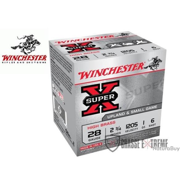 25 Cartouches WINCHESTER Super-X 28g cal 28/70 PB 6