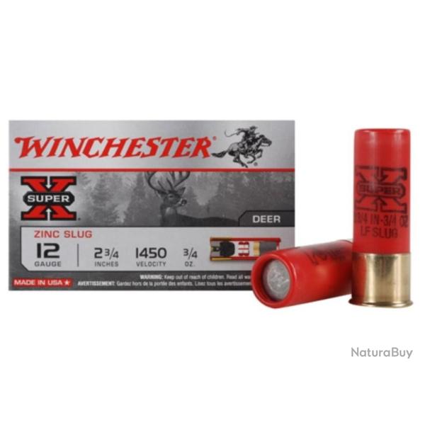 5 Cartouches WINCHESTER Super-X Slug Rifled Lead Free 21g cal 12/70