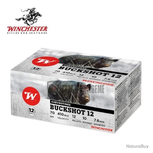 10 Chevrotines WINCHESTER Buckshot 27 Pellets 38g cal 12/70