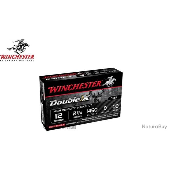5 Chevrotines WINCHESTER Double X Buckshot 9 Pellets cal 12/70