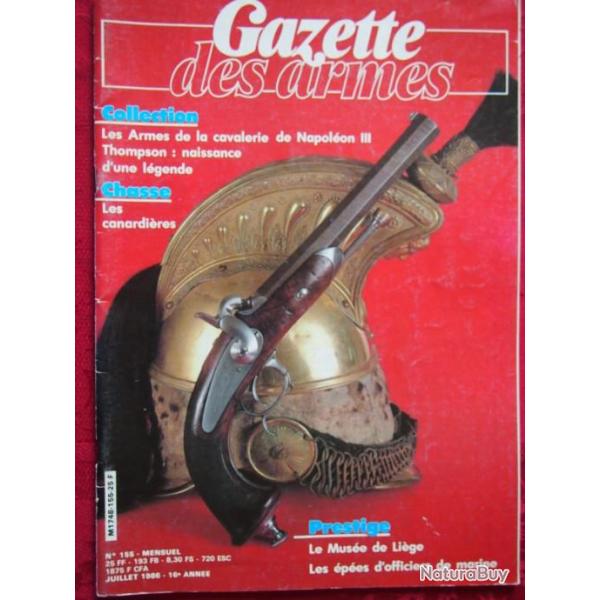 gazette des armes n 155 (voir sommaire dans texte de l'annonce et photo)