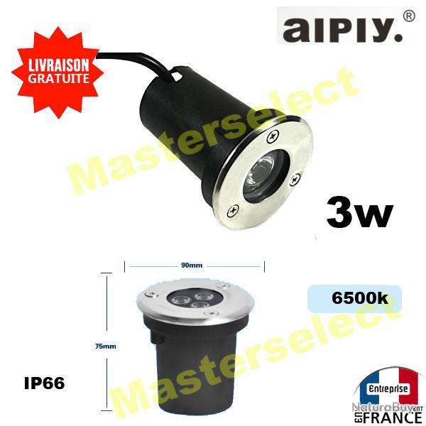 Lampe exterieur encastrable sol pour lame de terrasse Led IP66 3w inox 230v puit