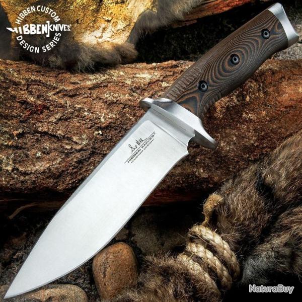 Couteau Gil Hibben Tundra Hunter Professional Lame Acier 420HC Manche Micarta Etui Cuir GH5077
