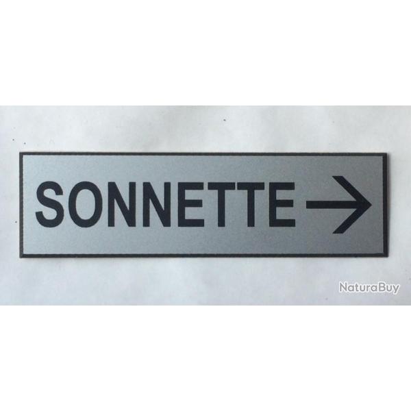 Plaque adh�sive SONNETTE + FLECHE � DROITE Format 29x100 mm