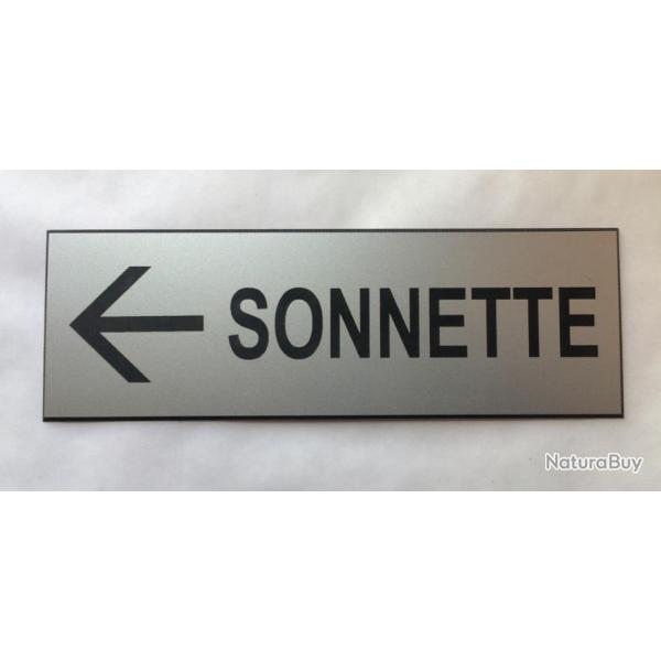 Plaque adh�sive SONNETTE + FLECHE � GAUCHE Format 22x60 mm