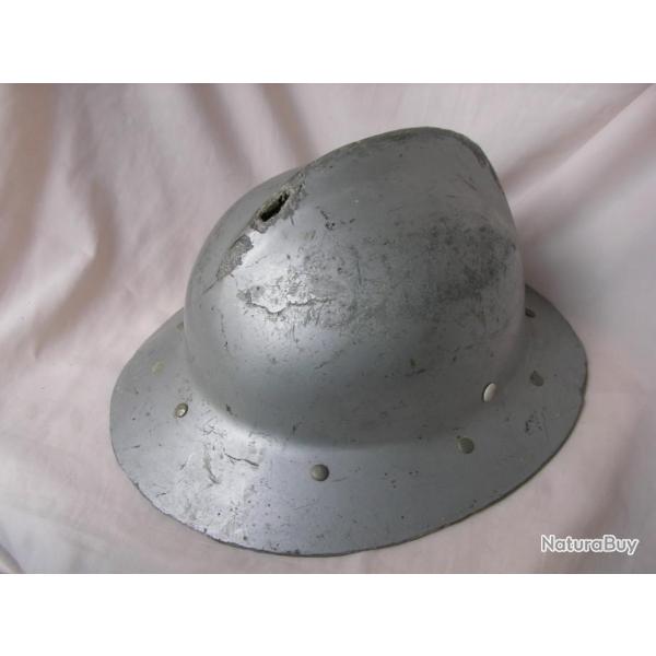 WW2 POSTWAR CASQUE DE TYPE POMPIER / DFENSE CIVILE / TRAVAUX APRES GUERRE  " PETITCOLLIN "