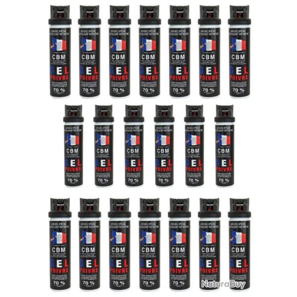 Lot de 20 Bombes Lacrymog�nes de D�fense GEL Poivre 75ML