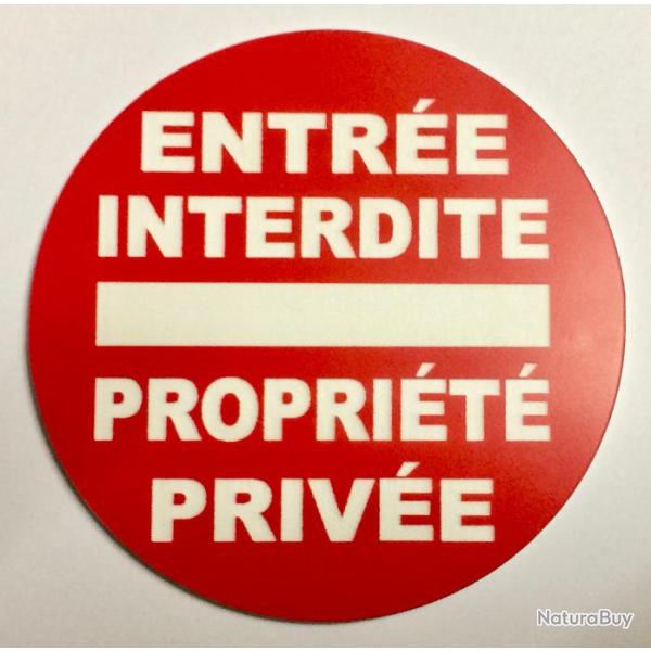 panneau ENTR�E INTERDITE PROPRI�T� PRIV�E  � 150 mm signal�tique