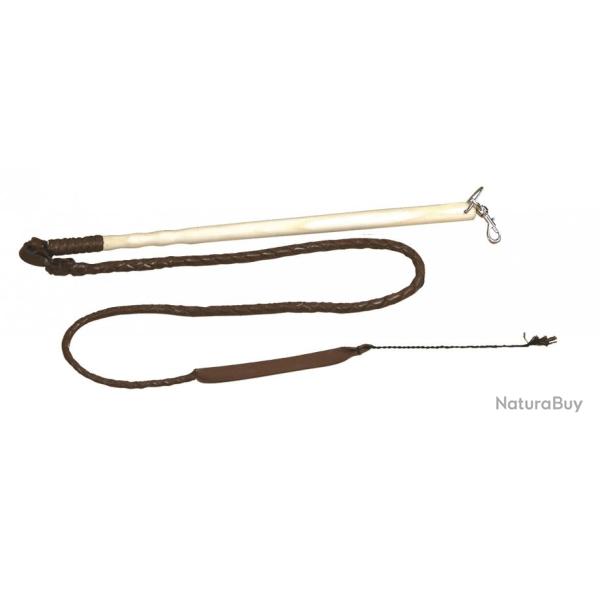 Fouet de chasse vnerie manche bois, flotte cuir - Country Sellerie