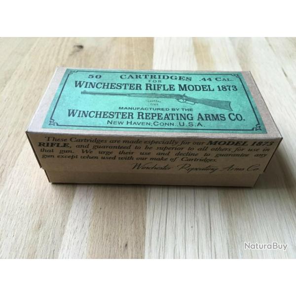 Boite DECO Carabine Winchester 1873 munitions calibre 44 Action levier Cartridges Old West Western