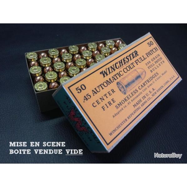 Boite VIDE pour munitions 45 ACP R�plique de boite WINCHESTER Automatic Colt 1911 Full Patch 230gr