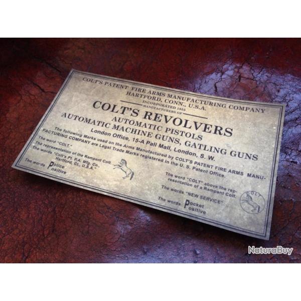 Sticker Colt COLT'S REVOLVERS Automatic Pistols Automatic Machine Guns, Gatling Guns - Pistolet Colt