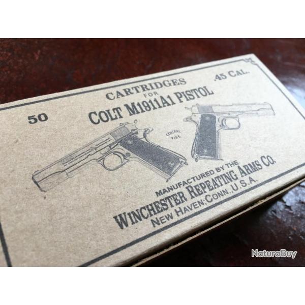 Boite vide COLT M1911A1 pistolet pour 50 munitions 45 ACP Winchester
