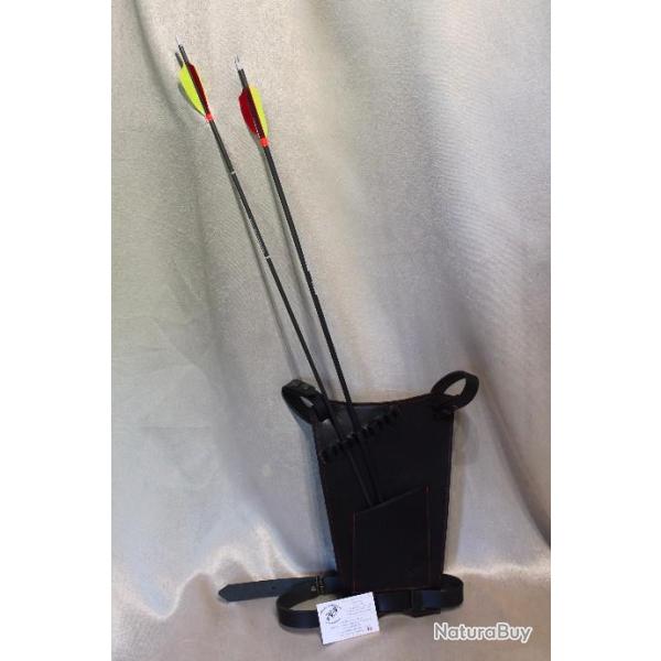 carquois de cuisse en cuir 5 tubes