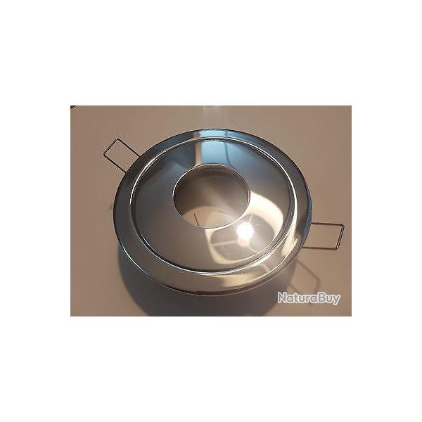 Lot de 10 - Luminaire Encastre Au Plafond MR16 GU5,3 12V CHROME Cadre projecteur