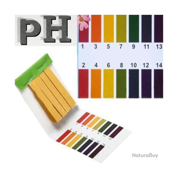 Papier PH Testeur Piscine Aquarium Hydroponique Test de 1 a 14 - 80 Languettes