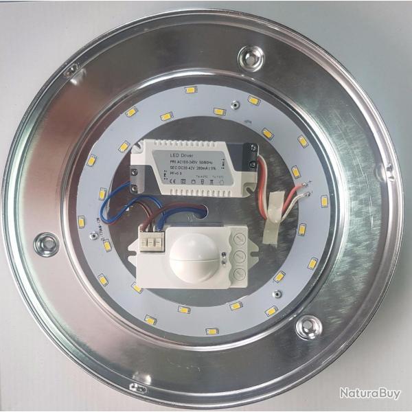 Led Applique 260mm 14W avec dtecteur rglable 4000K Look Industriel