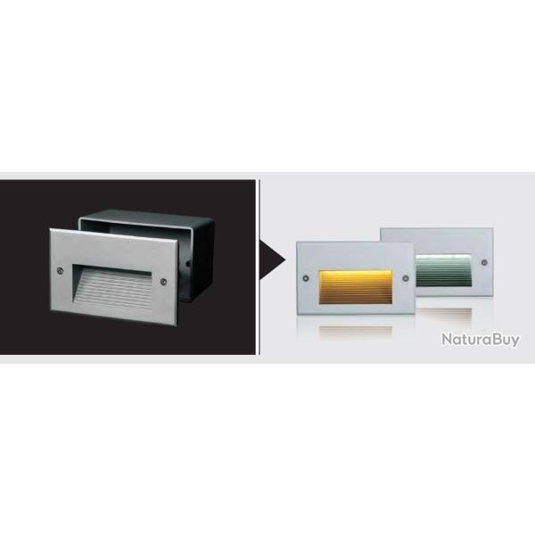 Led Encastr Mur Escalier Marche Etanche IP67 3W Blanc Froid