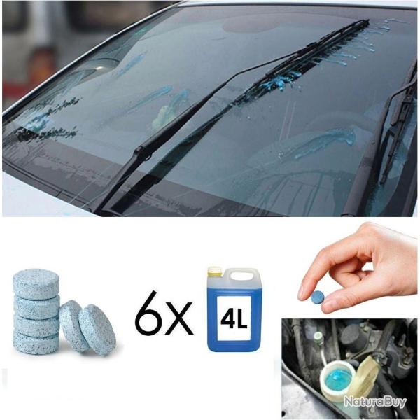 Lot de 6 pastilles effervescentes liquide lave glace 6 x 4L