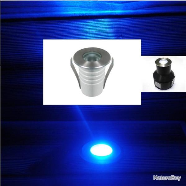 Spot Led Encastr Inox Jardin enterr - Inground - Underground 24V 1W Bleu