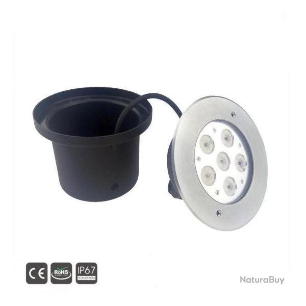 Spot Led Encastr Inox Jardin enterr Inground Asymtrique 220V 6X2W Blanc Froid