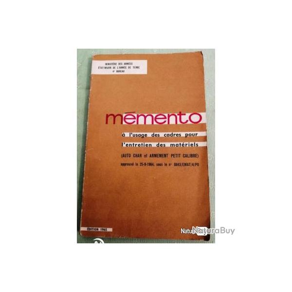 livre : m�mento pour l'entretien des mat�riels