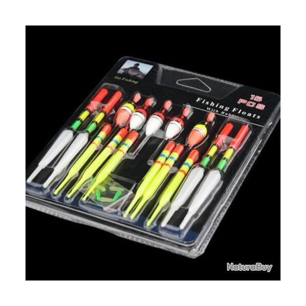 15 pices tailles assorties Lot BOUCHONS  flotteurs - LIVRAISON GRATUITE !!